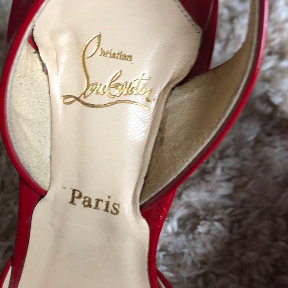 Red Sling Back Christian Louboutin Heels - Picture 3 of 8